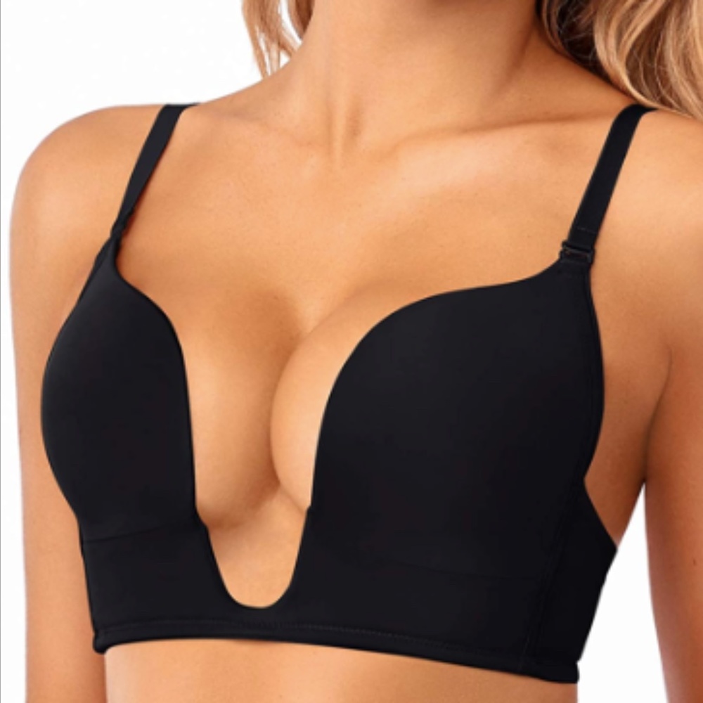 Black Deep Plunge Bra